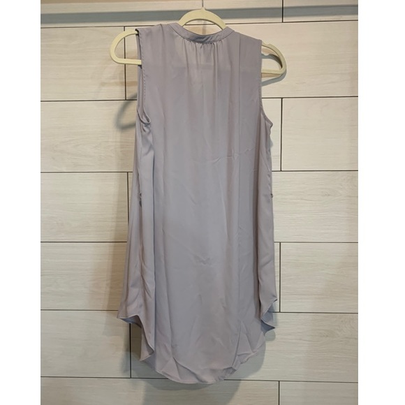 Long Grey Button Up Blouse with Belt - Picture 3 of 3